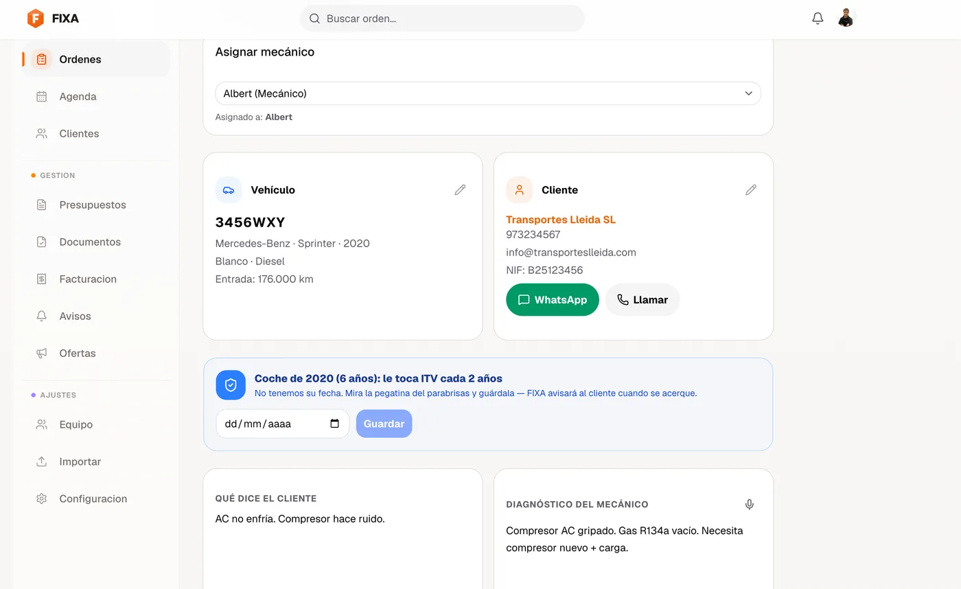 Portal del cliente de FIXA